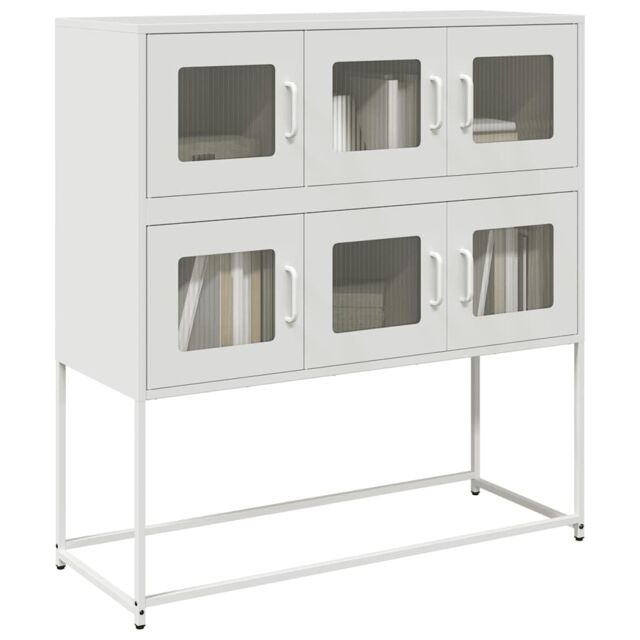 Berkfield Home Sideboard White 100.5x39x107 cm Cold-rolled Steel - image 1