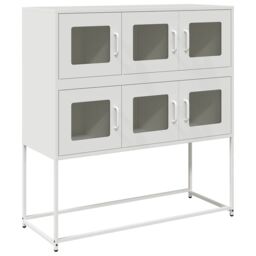 Berkfield Home Sideboard White 100.5x39x107 cm Cold-rolled Steel - thumbnail 2
