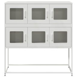 Berkfield Home Sideboard White 100.5x39x107 cm Cold-rolled Steel - thumbnail 5