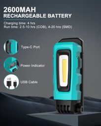 Koolite LED Inspection light, Waterproof, Rechargeable Work Light, Portable with Magnetic stand & clip in Blue - thumbnail 5