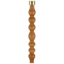 Happy Homewares Oak Wooden Classic Standing Floor Lamp Base with Rippled Pole Design in Brown - thumbnail 5