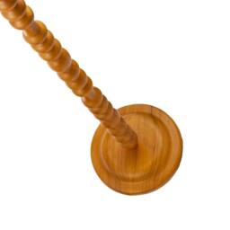 Happy Homewares Oak Wooden Classic Standing Floor Lamp Base with Rippled Pole Design in Brown - thumbnail 4