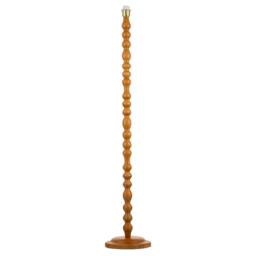 Happy Homewares Oak Wooden Classic Standing Floor Lamp Base with Rippled Pole Design in Brown - thumbnail 2