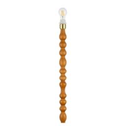 Happy Homewares Oak Wooden Classic Standing Floor Lamp Base with Rippled Pole Design in Brown - thumbnail 6