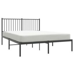 Berkfield Home Metal Bed Frame with Headboard Black 140x200 cm - thumbnail 3