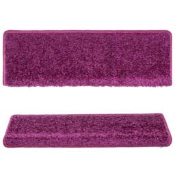 Berkfield Home Decorative Carpet Stair Treads 15 pcs 65x21x4 cm Violet in Purple - Size: Medium - thumbnail 4