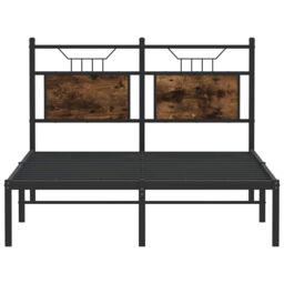 Berkfield Home Bed Frame without Mattress Smoked Oak 120x200 cm Engineered Wood in Brown - Size: Small Double - thumbnail 6