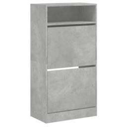 Berkfield Home Shoe Cabinet Concrete Grey 60x34x116 cm Engineered Wood - Size: 60 x 34 x 116 cm - thumbnail 4