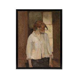 "Artery8 At Montrouge Rosa La Rouge Framed Canvas Wall Art Print Toulouse Lautrec in Brown - Size: W12"" x H16""" - thumbnail 1