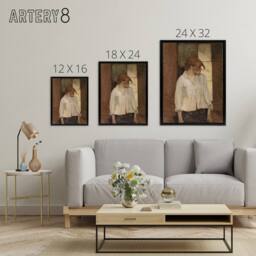 "Artery8 At Montrouge Rosa La Rouge Framed Canvas Wall Art Print Toulouse Lautrec in Brown - Size: W12"" x H16""" - thumbnail 4