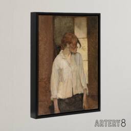 "Artery8 At Montrouge Rosa La Rouge Framed Canvas Wall Art Print Toulouse Lautrec in Brown - Size: W12"" x H16""" - thumbnail 2