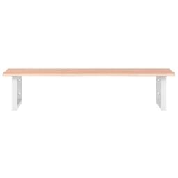 Berkfield Home Basin Shelf Wall Mounted Steel & Solid Wood Oak in Brown - thumbnail 4