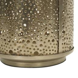 Wyld and Coco Gold Iron Lantern 25 cm Pillar Candle Holder Perforated Vintage - thumbnail 6
