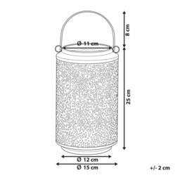 Wyld and Coco Gold Iron Lantern 25 cm Pillar Candle Holder Perforated Vintage - thumbnail 4