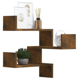 Berkfield Home Wall Corner Shelves 2 pcs Smoked Oak 40x40x50 cm Engineered Wood in Brown - Size: 40 x 40 x 50 cm - thumbnail 7