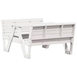 Berkfield Home Picnic Table for Kids White 88x122x58 cm Solid Wood Pine - Size: 88 x 122 x 58 cm - thumbnail 3