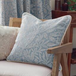 Morris & Co Acorn Tonal Jacquard Cushion in Baby Blue - Size: 50 cm x 50 cm - thumbnail 1