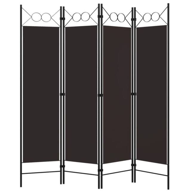 Berkfield Home 4-Panel Room Divider Brown 160x180 cm - image 1