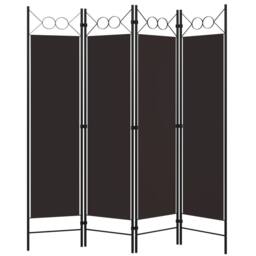 Berkfield Home 4-Panel Room Divider Brown 160x180 cm - thumbnail 1