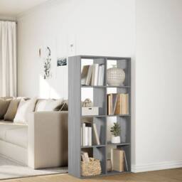 Berkfield Home Room Divider Bookcase Grey Sonoma 69.5x29x137.5 cm Engineered Wood - thumbnail 4