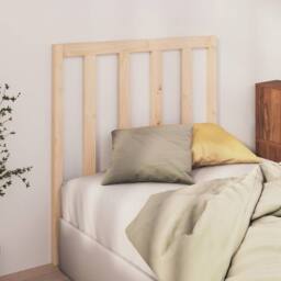 Berkfield Home Bed Headboard 95x4x100 cm Solid Wood Pine in Light Tan - Size: 95 x 4 x 100 cm - thumbnail 3