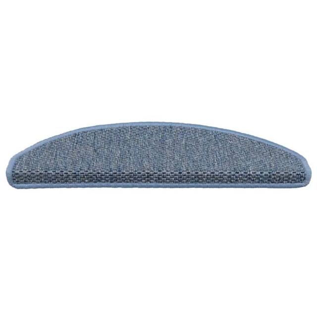 Berkfield Home Stair Mats Self-adhesive Sisal-Look 15 pcs 65x21x4 cm Blue - Size: Medium - image 1