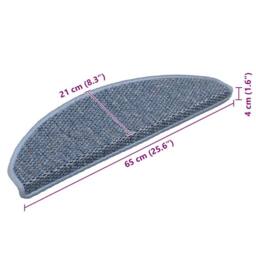 Berkfield Home Stair Mats Self-adhesive Sisal-Look 15 pcs 65x21x4 cm Blue - Size: Medium - thumbnail 8