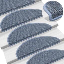 Berkfield Home Stair Mats Self-adhesive Sisal-Look 15 pcs 65x21x4 cm Blue - Size: Medium - thumbnail 6
