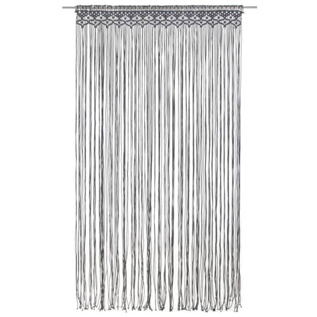 Berkfield Home Macrame Curtain Anthracite 140x240 cm Cotton in Dark Grey - image 1