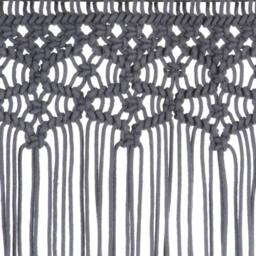 Berkfield Home Macrame Curtain Anthracite 140x240 cm Cotton in Dark Grey - thumbnail 4