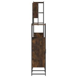Berkfield Home Durable 4 Piece Bathroom Furniture Set Smoked Oak Engineered Wood in Brown - thumbnail 7