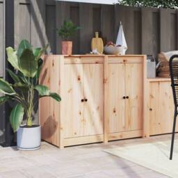 Berkfield Home Outdoor Kitchen Doors 2 pcs 50x9x82 cm Solid Wood Pine in Brown - Size: 50 x 9 x 82 cm
