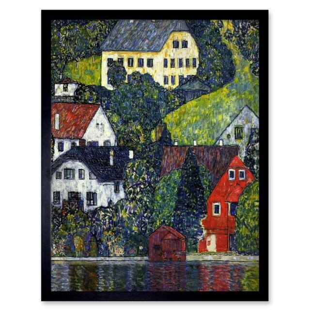 "Artery8 Klimt Church in Unterach on Attersee Home Decor 12x16"" Framed Art in Green - Size: W12"" x H16""" - image 1