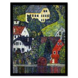 "Artery8 Klimt Church in Unterach on Attersee Home Decor 12x16"" Framed Art in Green - Size: W12"" x H16""" - thumbnail 1
