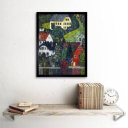 "Artery8 Klimt Church in Unterach on Attersee Home Decor 12x16"" Framed Art in Green - Size: W12"" x H16""" - thumbnail 2