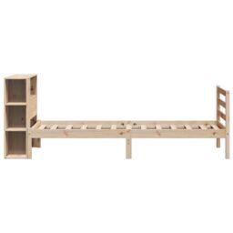 Berkfield Home Bookcase Bed without Mattress 75x190 cm Small Single Solid Wood Pine in Brown - thumbnail 5