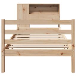 Berkfield Home Bookcase Bed without Mattress 75x190 cm Small Single Solid Wood Pine in Brown - thumbnail 4