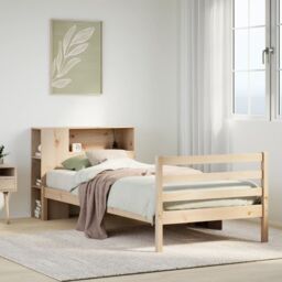 Berkfield Home Bookcase Bed without Mattress 75x190 cm Small Single Solid Wood Pine in Brown - thumbnail 1