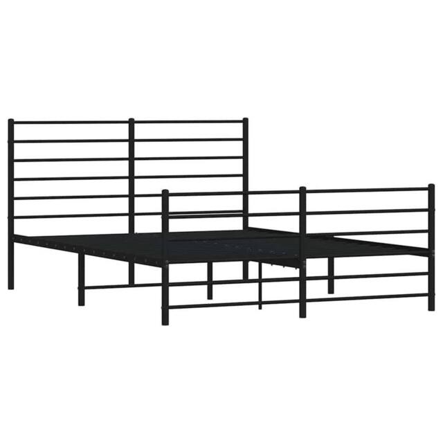 Berkfield Home Metal Bed Frame with Headboard & Footboard Black 140x190 cm - image 1