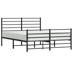 Berkfield Home Metal Bed Frame with Headboard & Footboard Black 140x190 cm - thumbnail 5