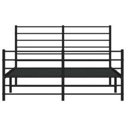 Berkfield Home Metal Bed Frame with Headboard & Footboard Black 140x190 cm - thumbnail 6