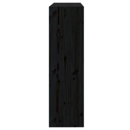 Berkfield Home Book Cabinet/Room Divider Black 80x30x103.5 cm Solid Wood Pine - thumbnail 6