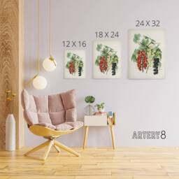 "Artery8 Black Naples Victoria White Dutch Currants Wright Canvas Art Print - Size: W12"" x H16""" - thumbnail 4