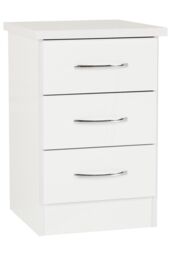 Seconique Nevada 2 Door 1 Drawer Wardrobe Bedroom Set in White - thumbnail 4