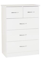 Seconique Nevada 2 Door 1 Drawer Wardrobe Bedroom Set in White - thumbnail 3