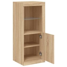 Berkfield Home Sideboard with LED Lights Sonoma Oak 41x37x100 cm in Brown - Size: 41 x 37 x 100 cm - thumbnail 7