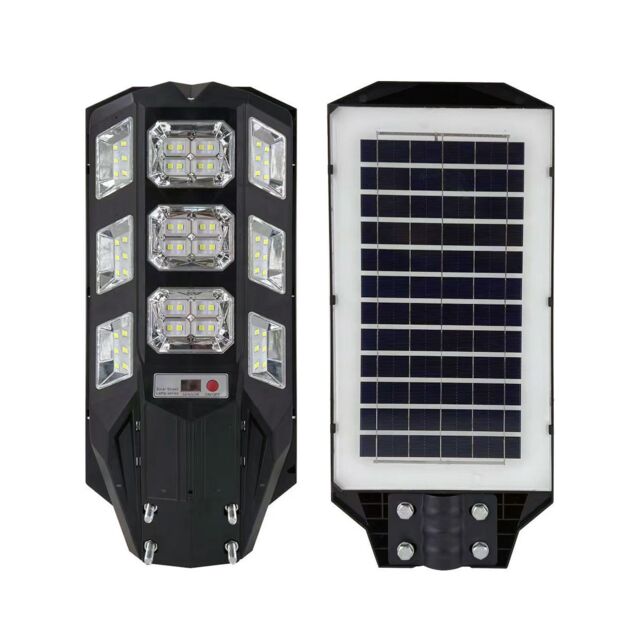 ENER-J 100W Solar Streetlights 6500K with 6V 12W Solar Panel & 12000 mAh Battery & Remote in White - image 1