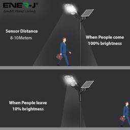 ENER-J 100W Solar Streetlights 6500K with 6V 12W Solar Panel & 12000 mAh Battery & Remote in White - thumbnail 5