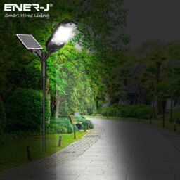 ENER-J 100W Solar Streetlights 6500K with 6V 12W Solar Panel & 12000 mAh Battery & Remote in White - thumbnail 7