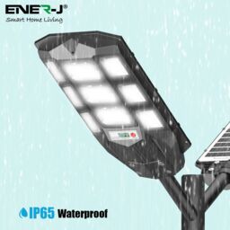 ENER-J 100W Solar Streetlights 6500K with 6V 12W Solar Panel & 12000 mAh Battery & Remote in White - thumbnail 4